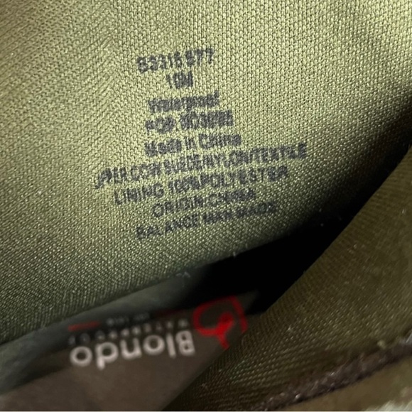 🌻NEW (w/box) Blondo Olive "Saffron" Suede & Nylon Waterproof Booties Size 10 - Picture 11 of 13